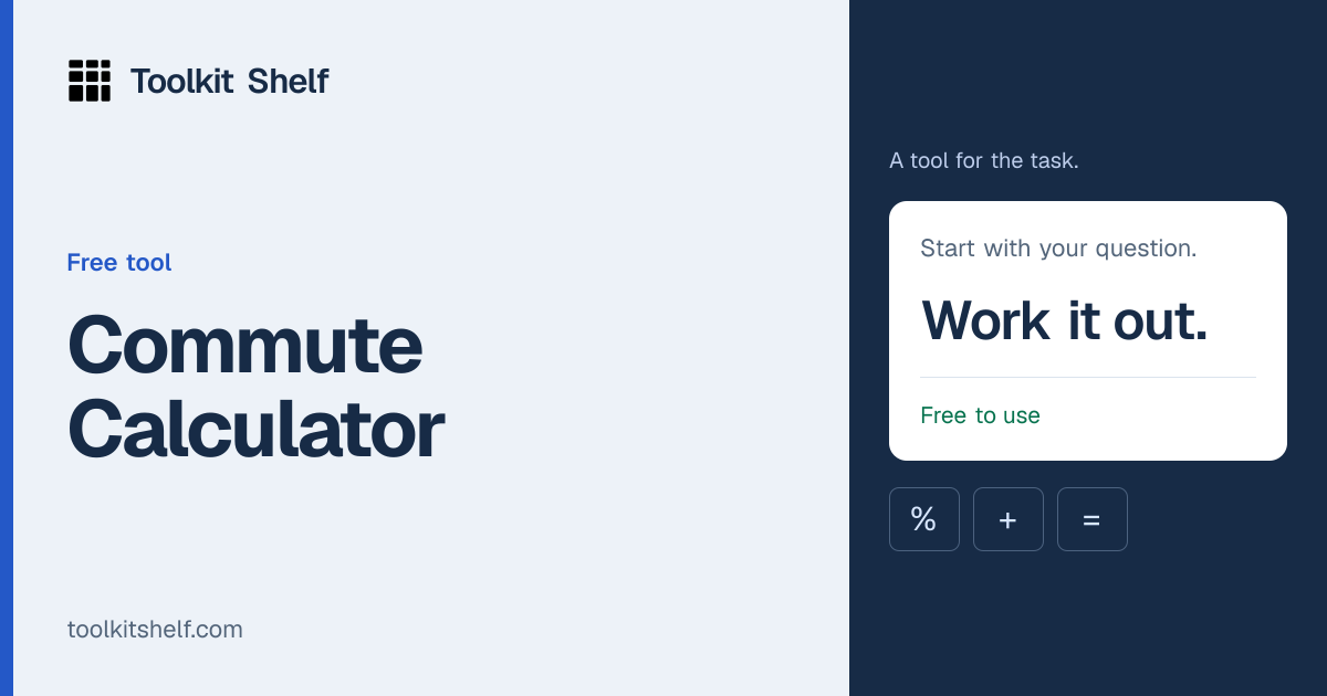 Commute Calculator | Toolkit Shelf
