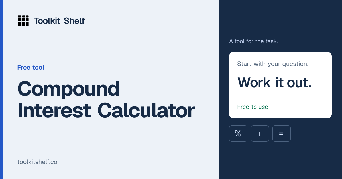 Compound Interest Calculator | Toolkit Shelf