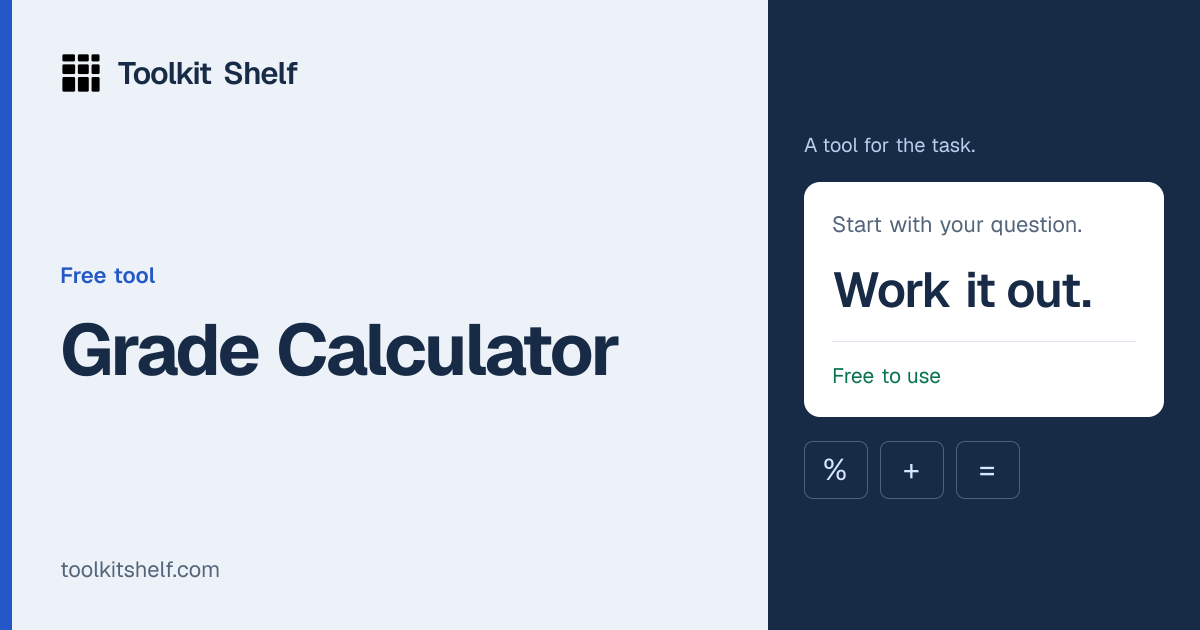 Grade Calculator | Toolkit Shelf