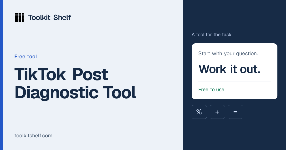 TikTok Post Diagnostic Tool | Toolkit Shelf